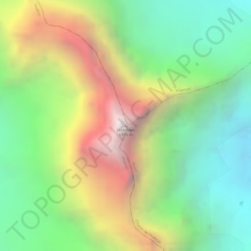 Carte topographique Huantsan, altitude, relief