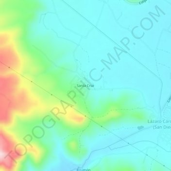 Carte topographique Santa Cruz, altitude, relief
