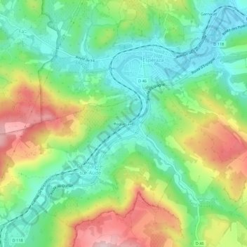 Carte topographique Roquecave, altitude, relief
