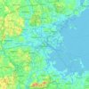 Carte topographique Boston, altitude, relief