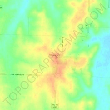 Carte topographique Altona, altitude, relief