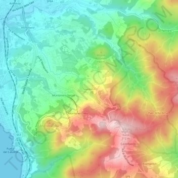 Carte topographique Savolano, altitude, relief