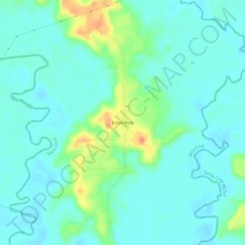 Carte topographique Entre-Rios, altitude, relief