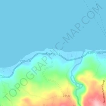 Carte topographique Esperanza, altitude, relief