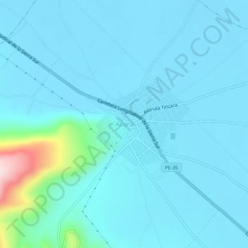 Carte topographique Acora, altitude, relief