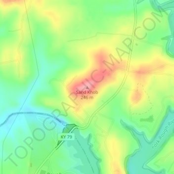 Carte topographique Sand Knob, altitude, relief