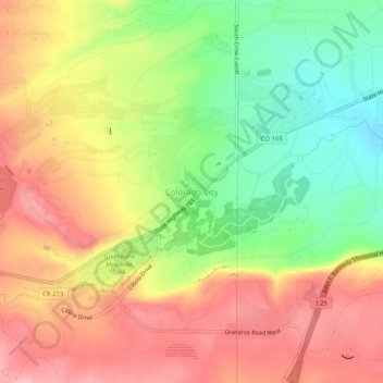 Carte topographique Colorado City, altitude, relief