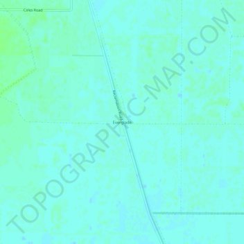 Carte topographique Everglade, altitude, relief