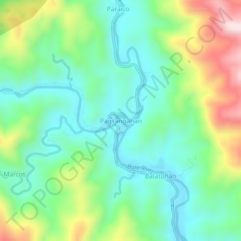 Carte topographique Pagsangahan, altitude, relief