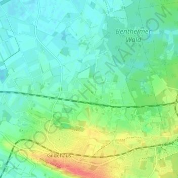 Carte topographique Waldseite, altitude, relief