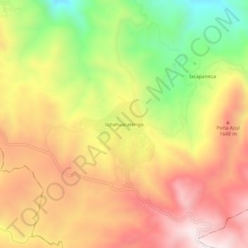 Carte topographique Ixtlahuacatengo, altitude, relief