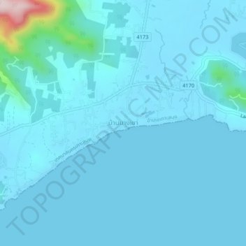 Carte topographique Ban Bang Khao, altitude, relief