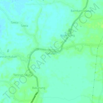 Carte topographique Angkinang Selatan, altitude, relief
