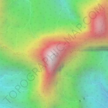 Carte topographique Mont Orohena, altitude, relief
