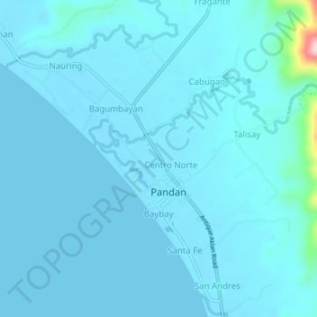 Carte topographique Bunga, altitude, relief