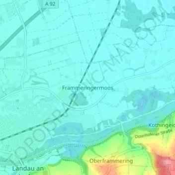 Carte topographique Frammeringermoos, altitude, relief