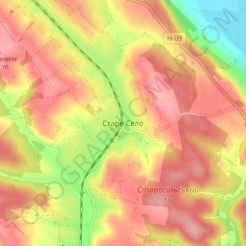 Carte topographique Stare Selo, altitude, relief