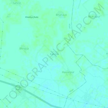 Carte topographique Kakola, altitude, relief