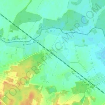 Carte topographique Klein Warnow, altitude, relief
