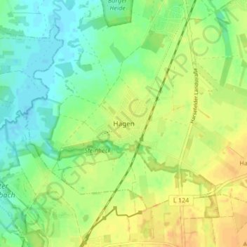 Carte topographique Hagen, altitude, relief