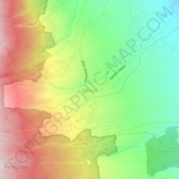 Carte topographique Jatiarjo, altitude, relief