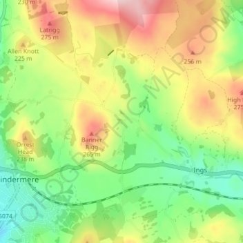 Carte topographique Mislet, altitude, relief