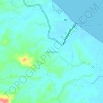 Carte topographique Mansapa, altitude, relief