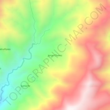 Carte topographique Jorge Chavez, altitude, relief