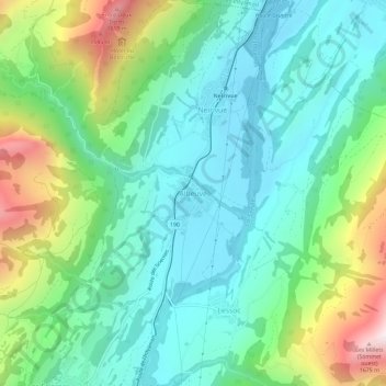 Carte topographique Albeuve, altitude, relief