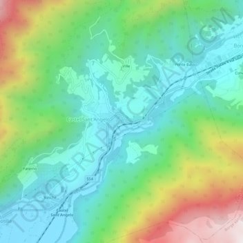 Carte topographique Canetra, altitude, relief