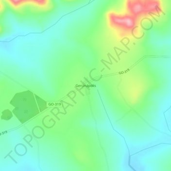 Carte topographique Gercinápolis, altitude, relief