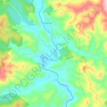 Carte topographique Ban Pang Sa, altitude, relief