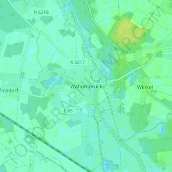 Carte topographique Wahrenbrück, altitude, relief