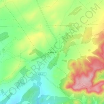 Carte topographique Las Anorias, altitude, relief
