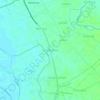 Carte topographique Amansabina, altitude, relief