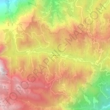 Carte topographique Caparaó, altitude, relief