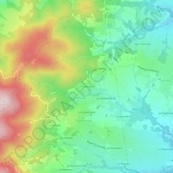 Carte topographique Le Verdy, altitude, relief