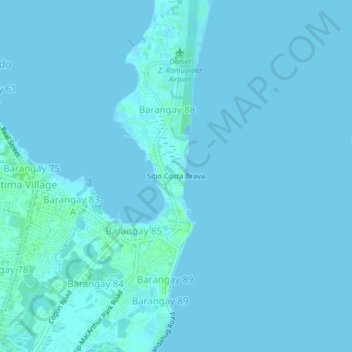 Carte topographique Sitio Costa Brava, altitude, relief