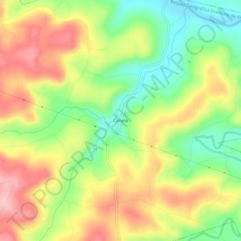 Carte topographique Canela, altitude, relief