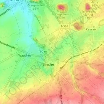 Carte topographique Porte Neuve, altitude, relief