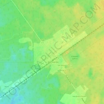 Carte topographique Marcheprime, altitude, relief