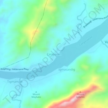 Carte topographique Canipayan, altitude, relief