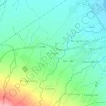 Carte topographique Matagbac, altitude, relief