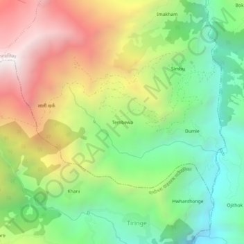Carte topographique Tembewa, altitude, relief