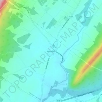 Carte topographique Spring Run, altitude, relief