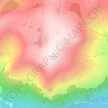 Carte topographique Nesfjellet, altitude, relief