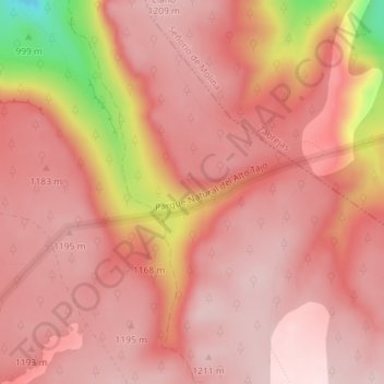 Carte topographique Agua Espeña, altitude, relief
