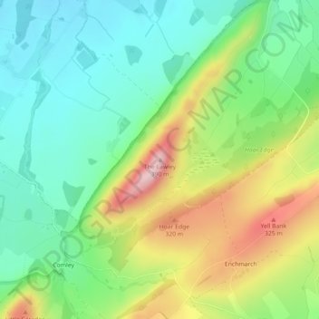 Carte topographique The Lawley, altitude, relief
