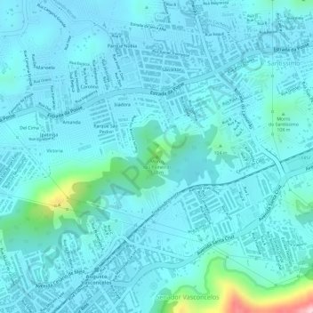 Carte topographique Morro das Paineiras, altitude, relief