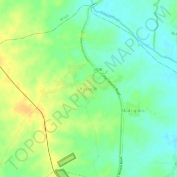 Carte topographique Katapali, altitude, relief